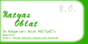 matyas oblat business card